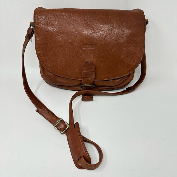 Vintage Bree Germany Brown Saddle Leather Crossbody Bag - Picture 5 of 16